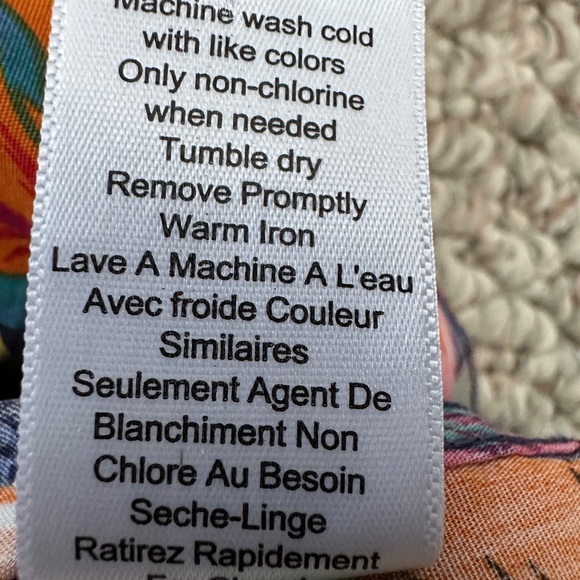 NWOT Paisley & Gray Tropical Print Button Front Shirt Cotton Multi-color XXL - Picture 7 of 9